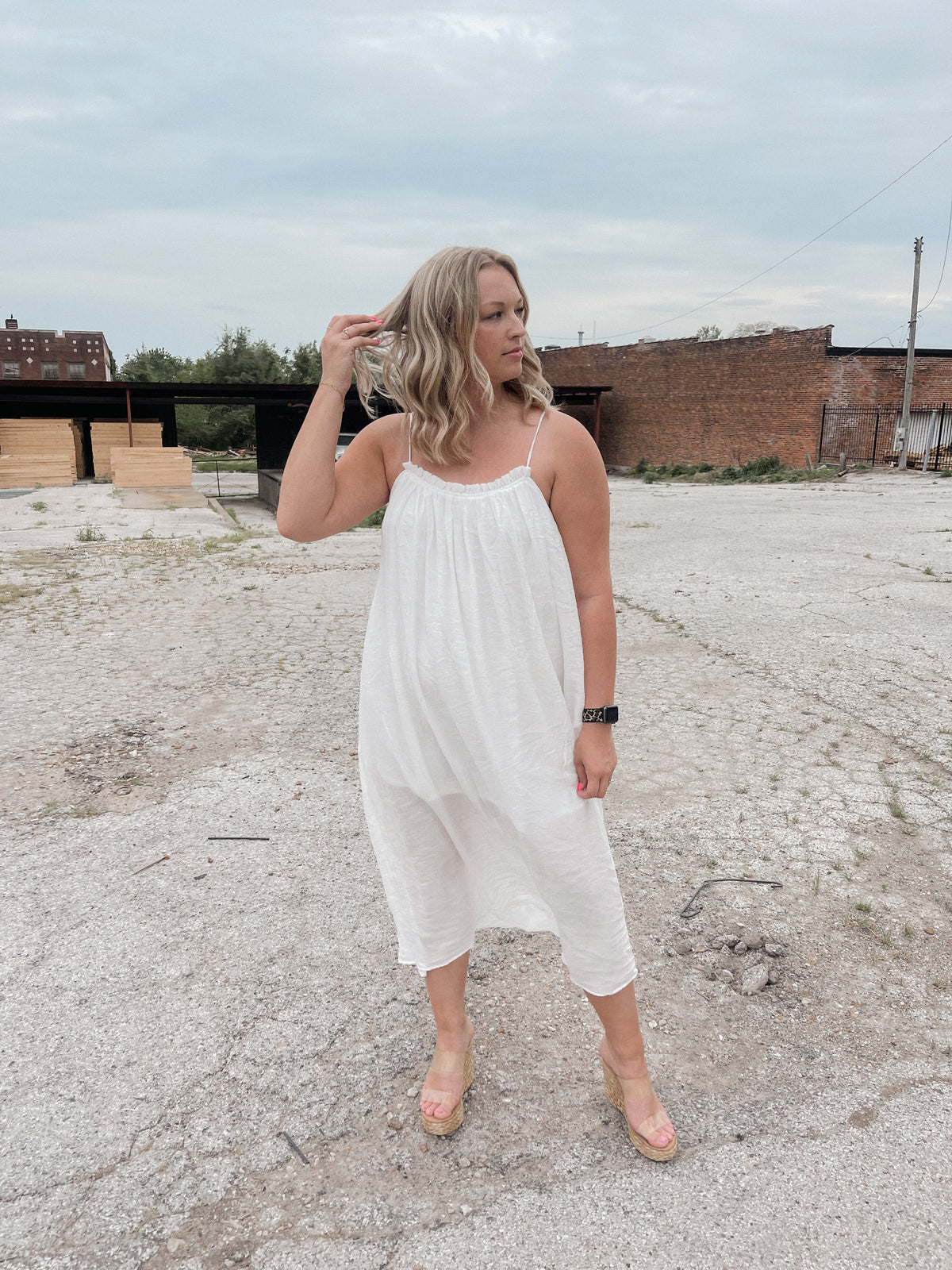 White Flowy Maxi Dress