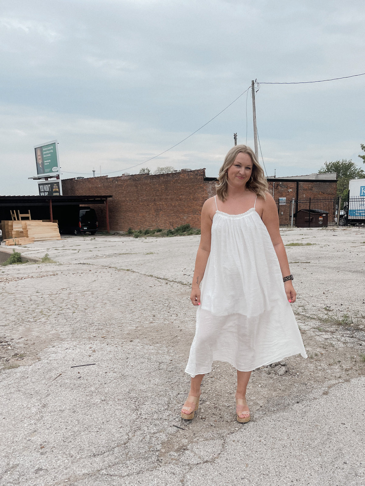 White Flowy Maxi Dress