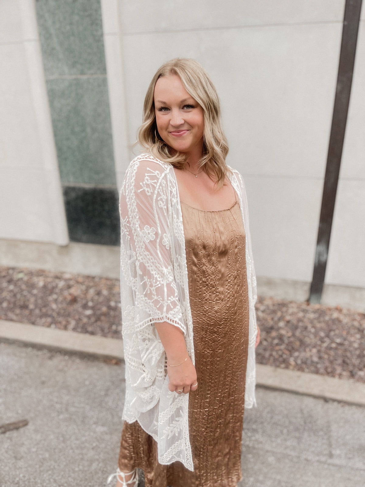 Ivory Embroidered Kimono