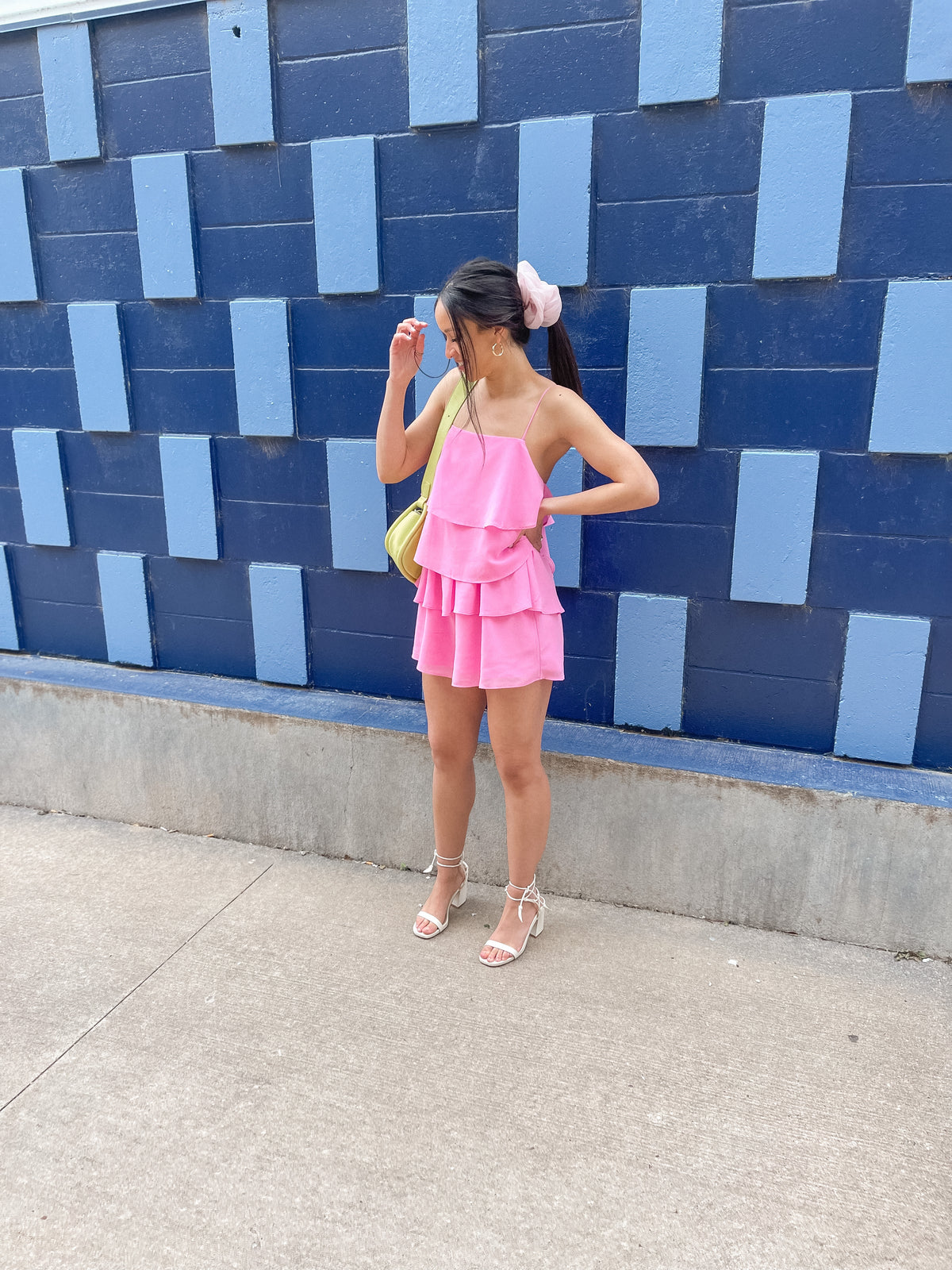 Bubblegum Pink Tiered Chiffon Romper