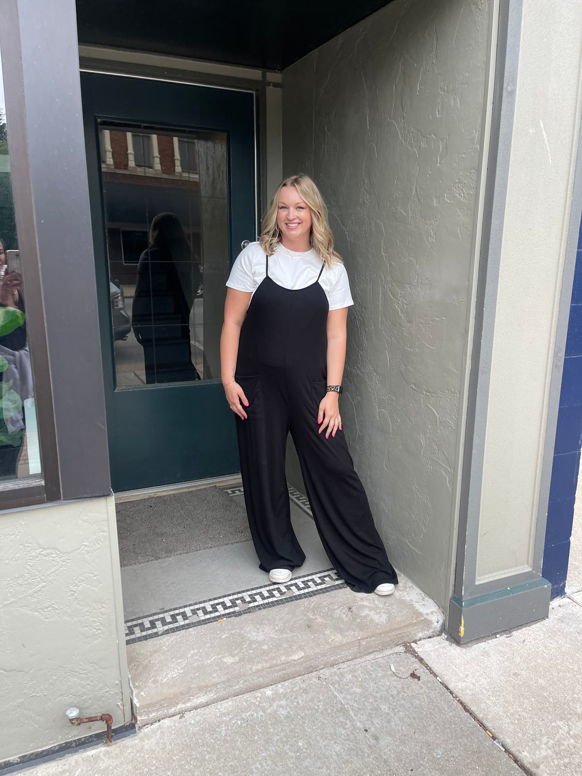 Black Wide Leg Knit Jumpsuit