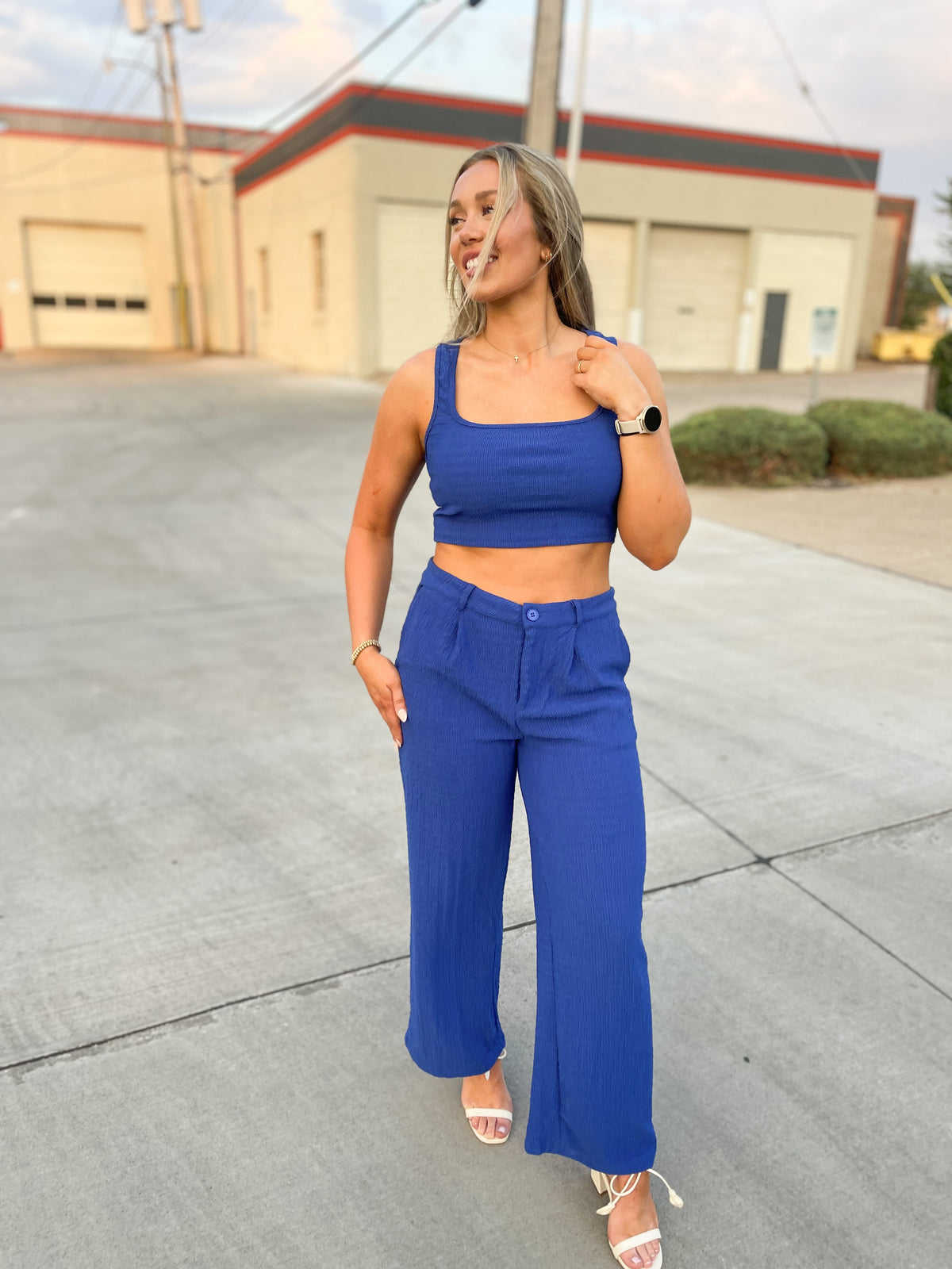 Royal Blue Pleated Trousers