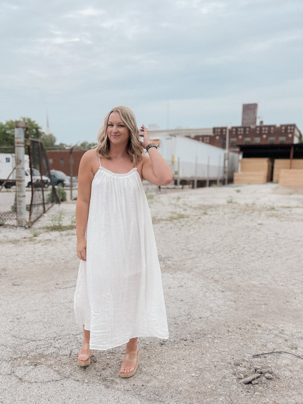 White Flowy Maxi Dress