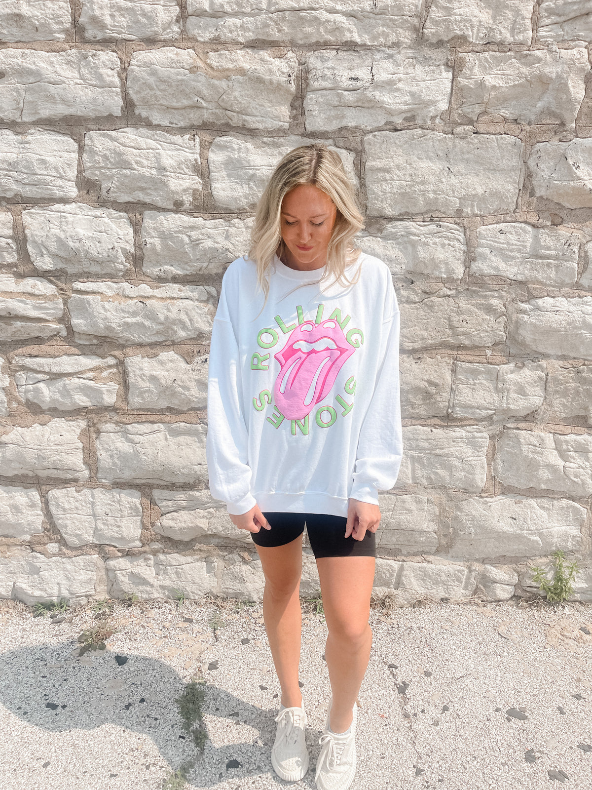 Rolling Stones Neon Puff Sweatshirt