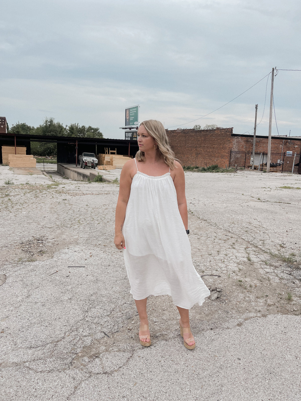 White Flowy Maxi Dress