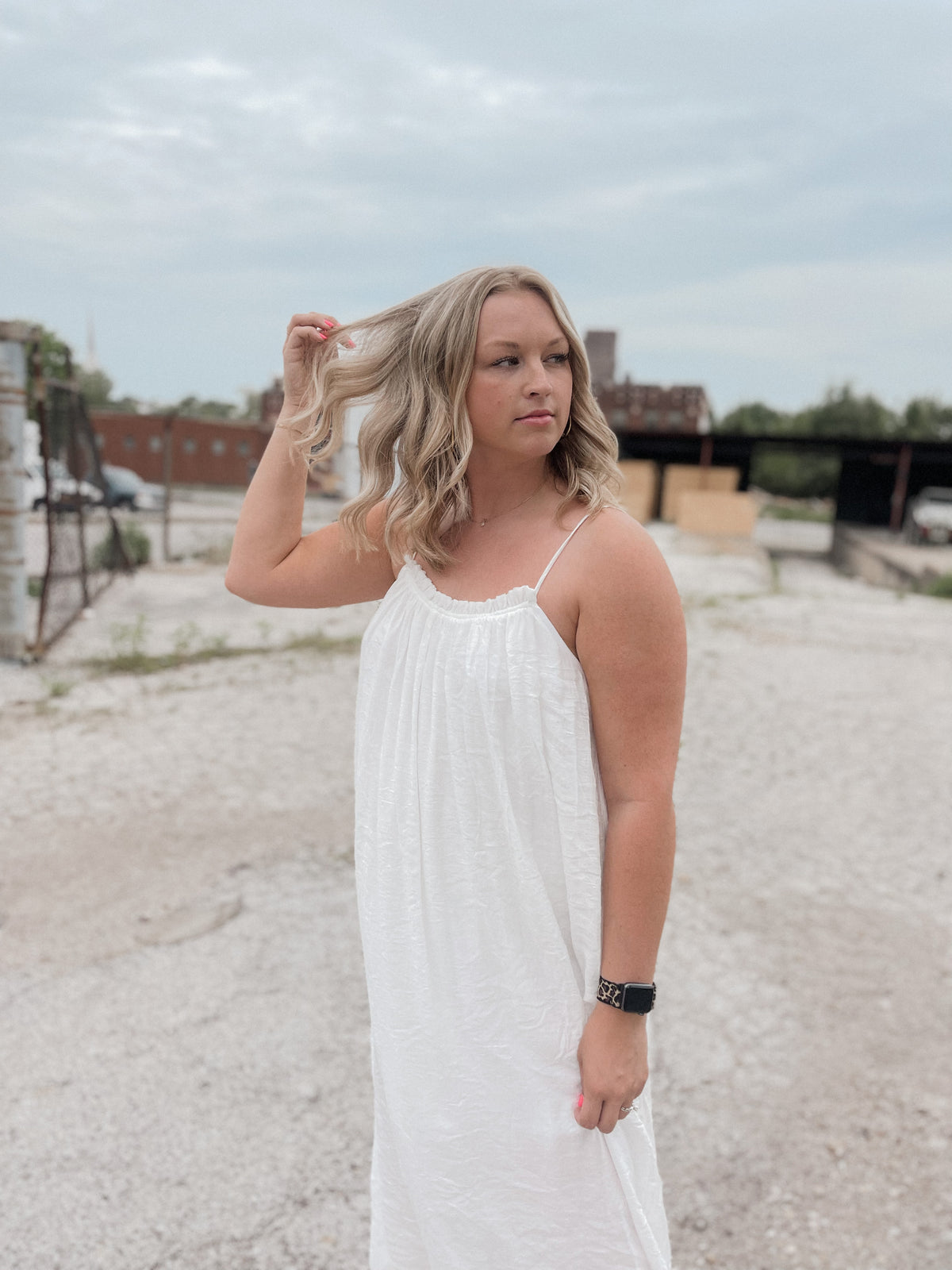 White Flowy Maxi Dress