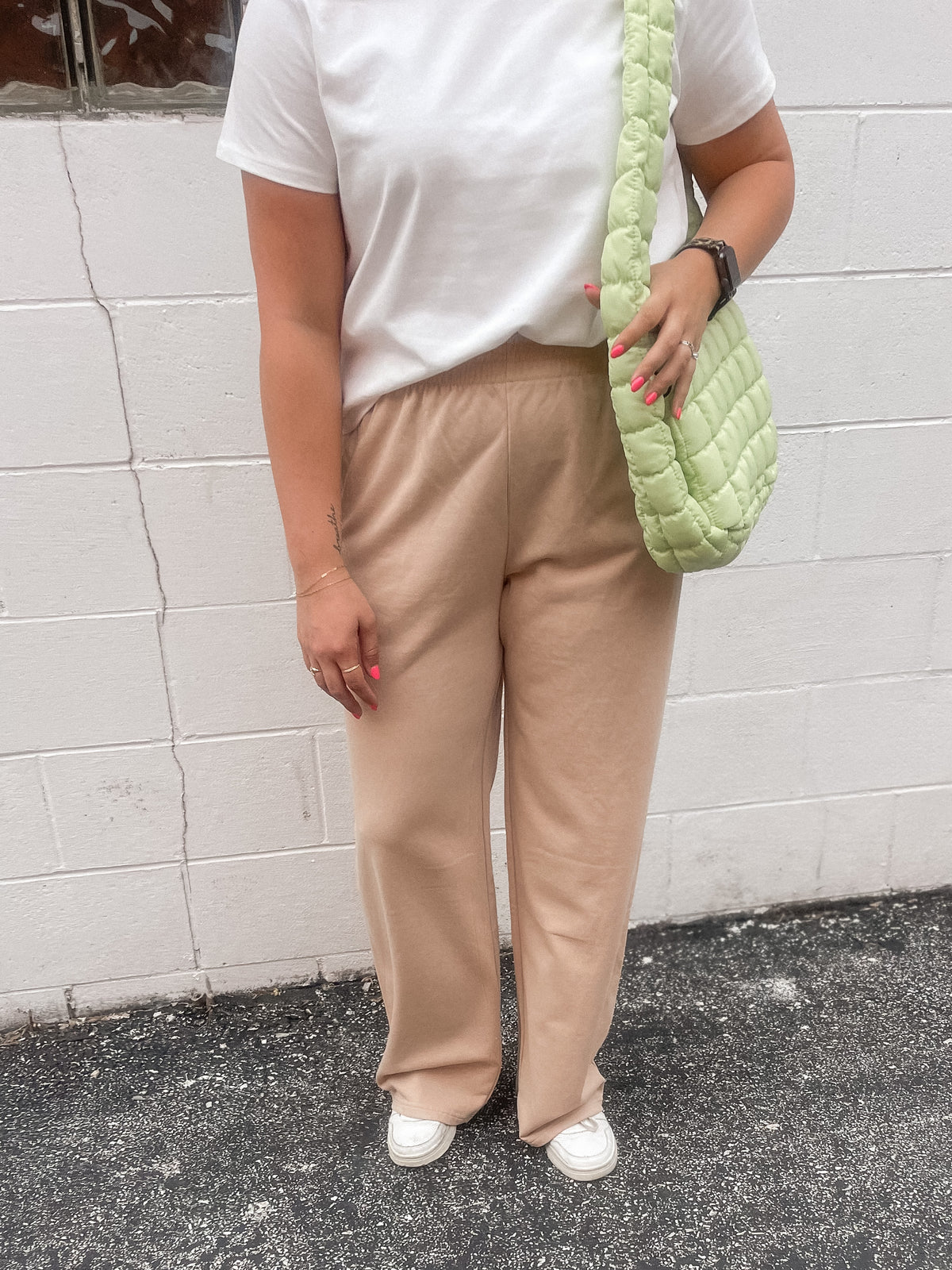 Wide Leg Knit Casual Pants