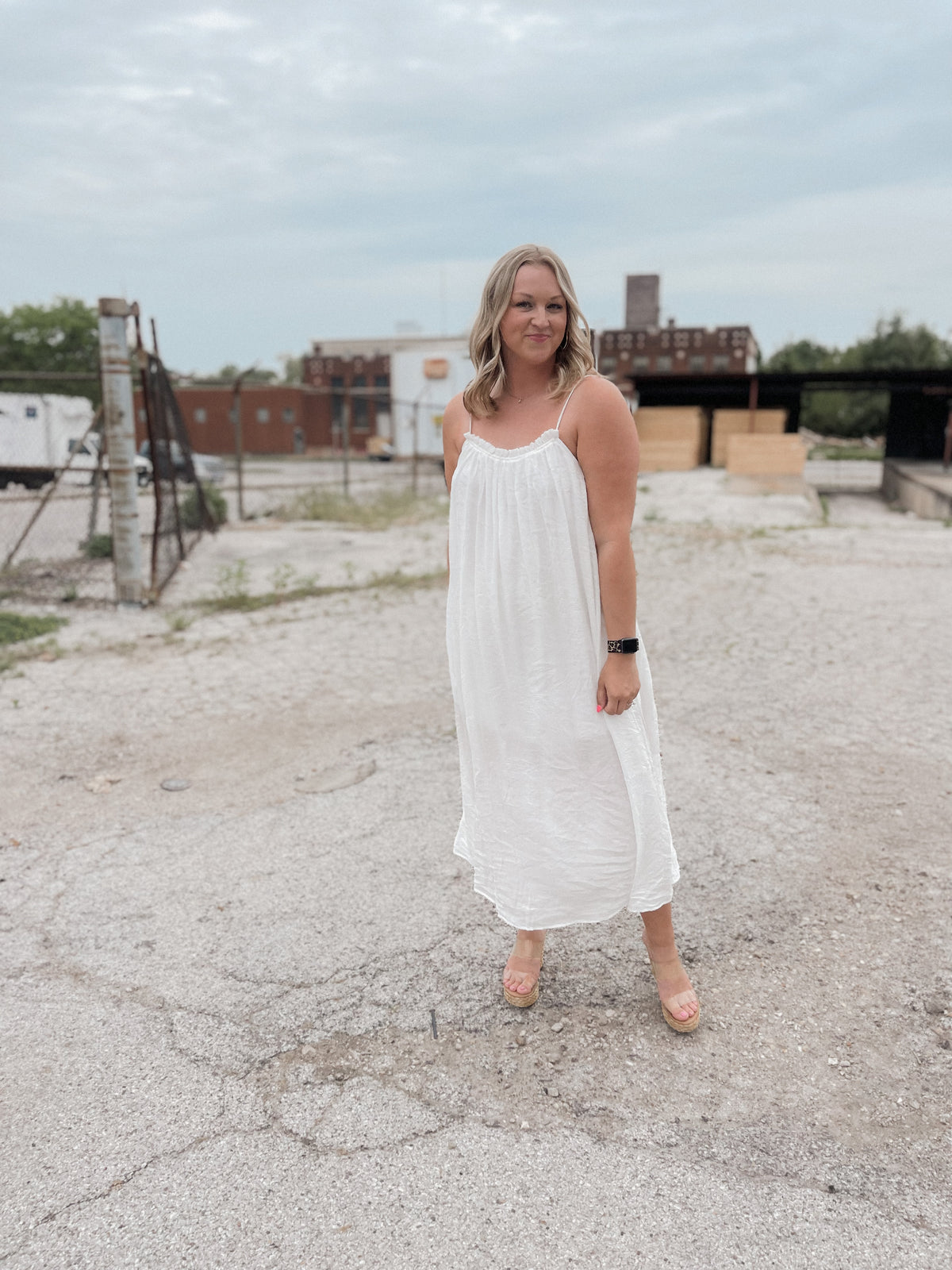 White Flowy Maxi Dress