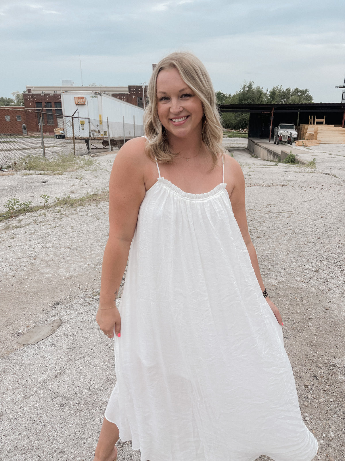 White Flowy Maxi Dress