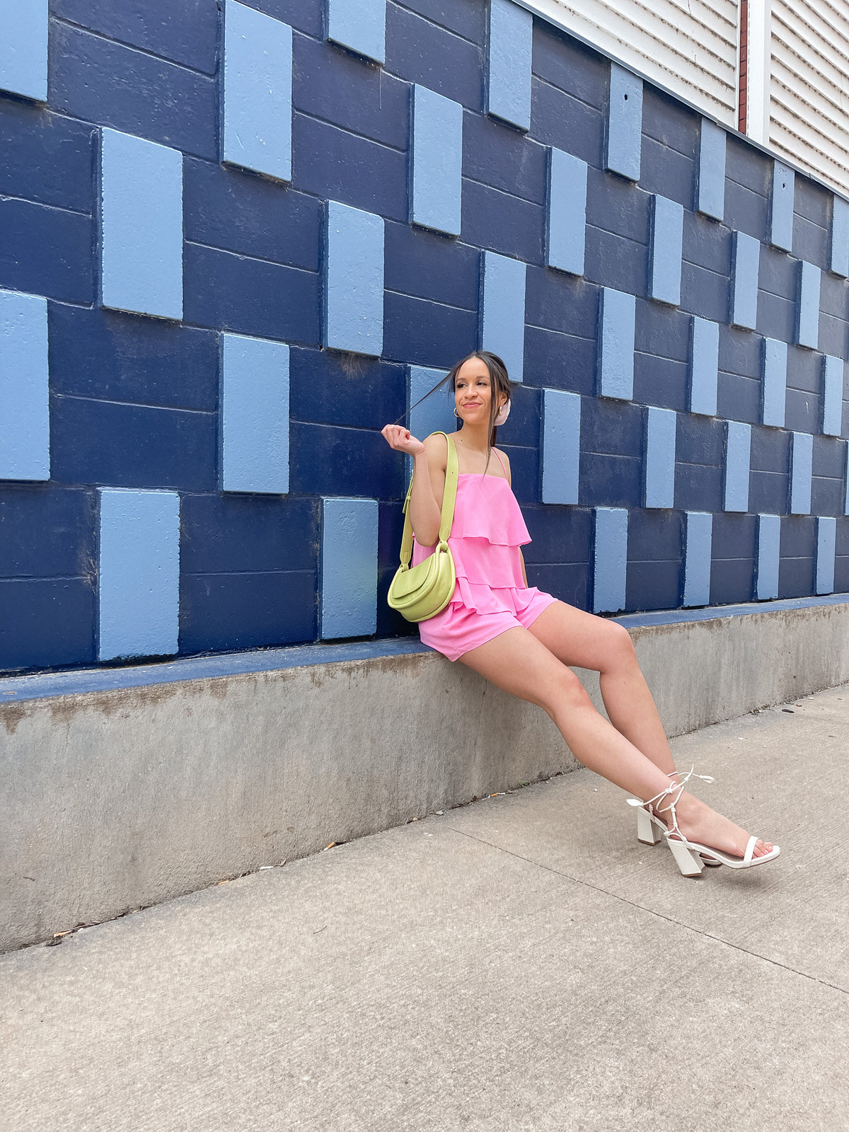 Bubblegum Pink Tiered Chiffon Romper