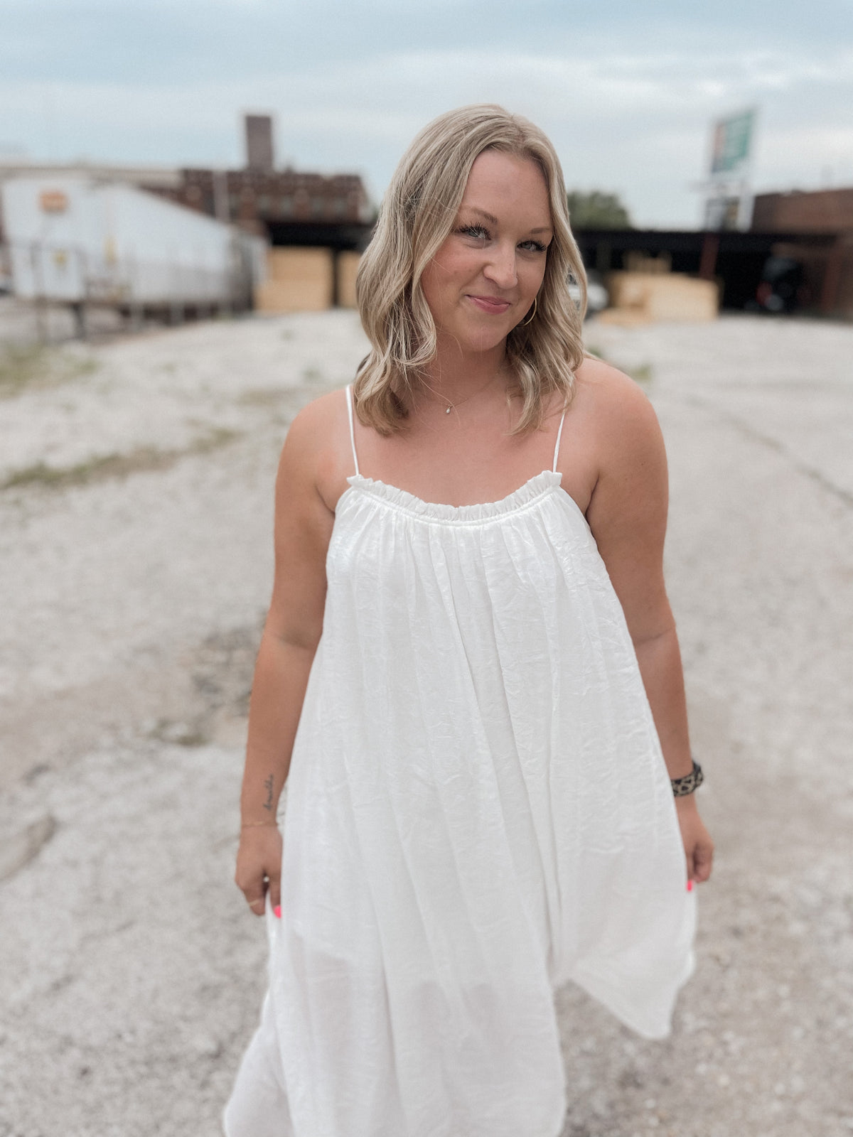 White Flowy Maxi Dress