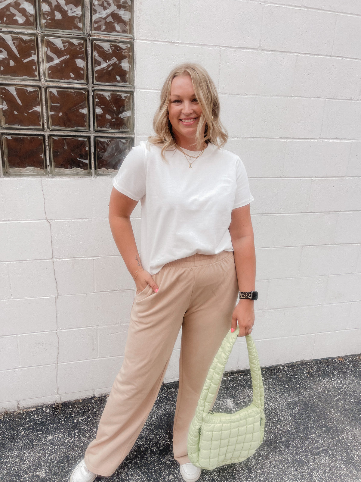 Wide Leg Knit Casual Pants