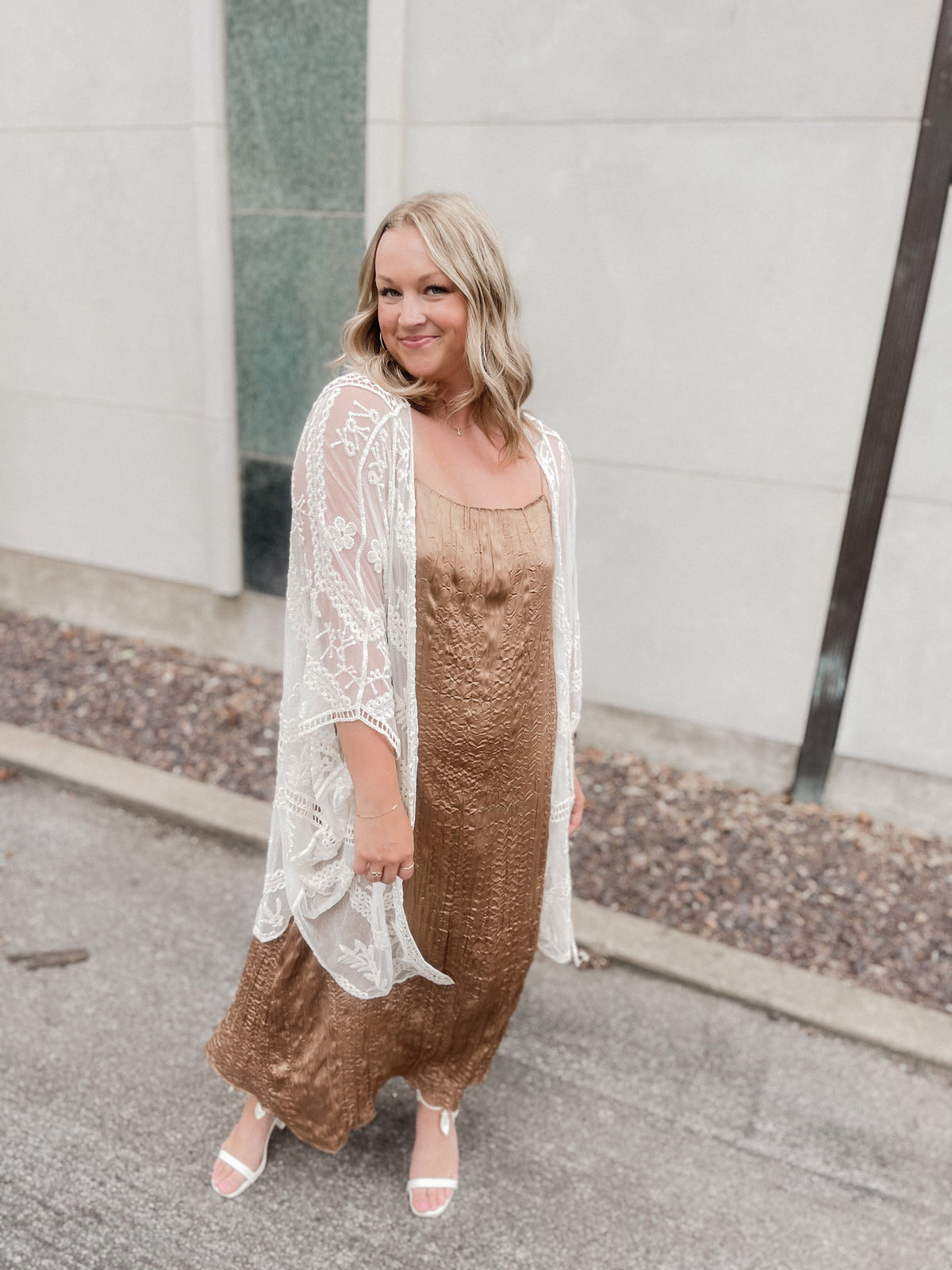 Ivory Embroidered Kimono