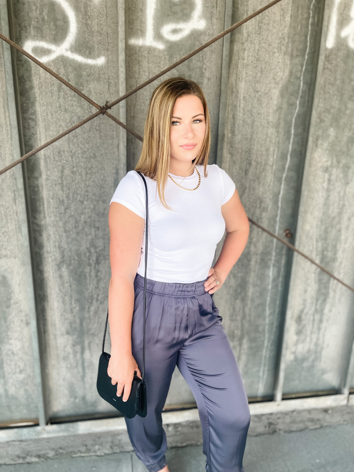 Ribbed Bodycon Cap Sleeve Tee