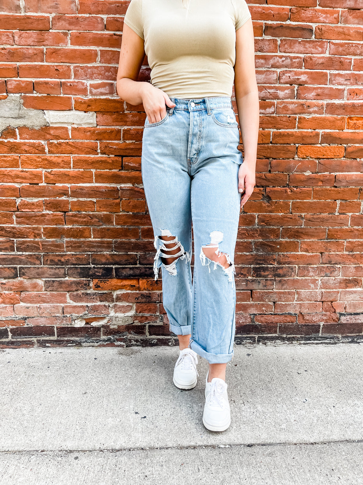 High Rise Relaxed Cuff Dad Jean