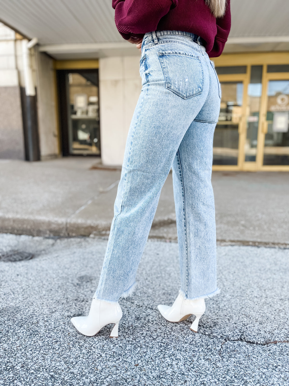 Wrapped Waistband High Rise Dad Jean