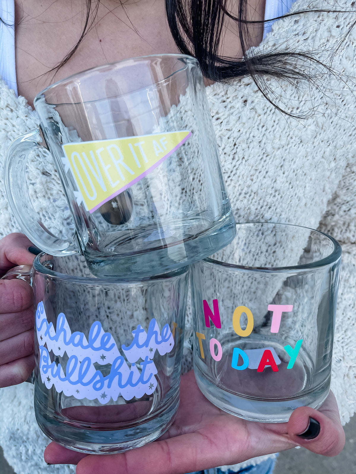 Printed Glass Coffee Mugs