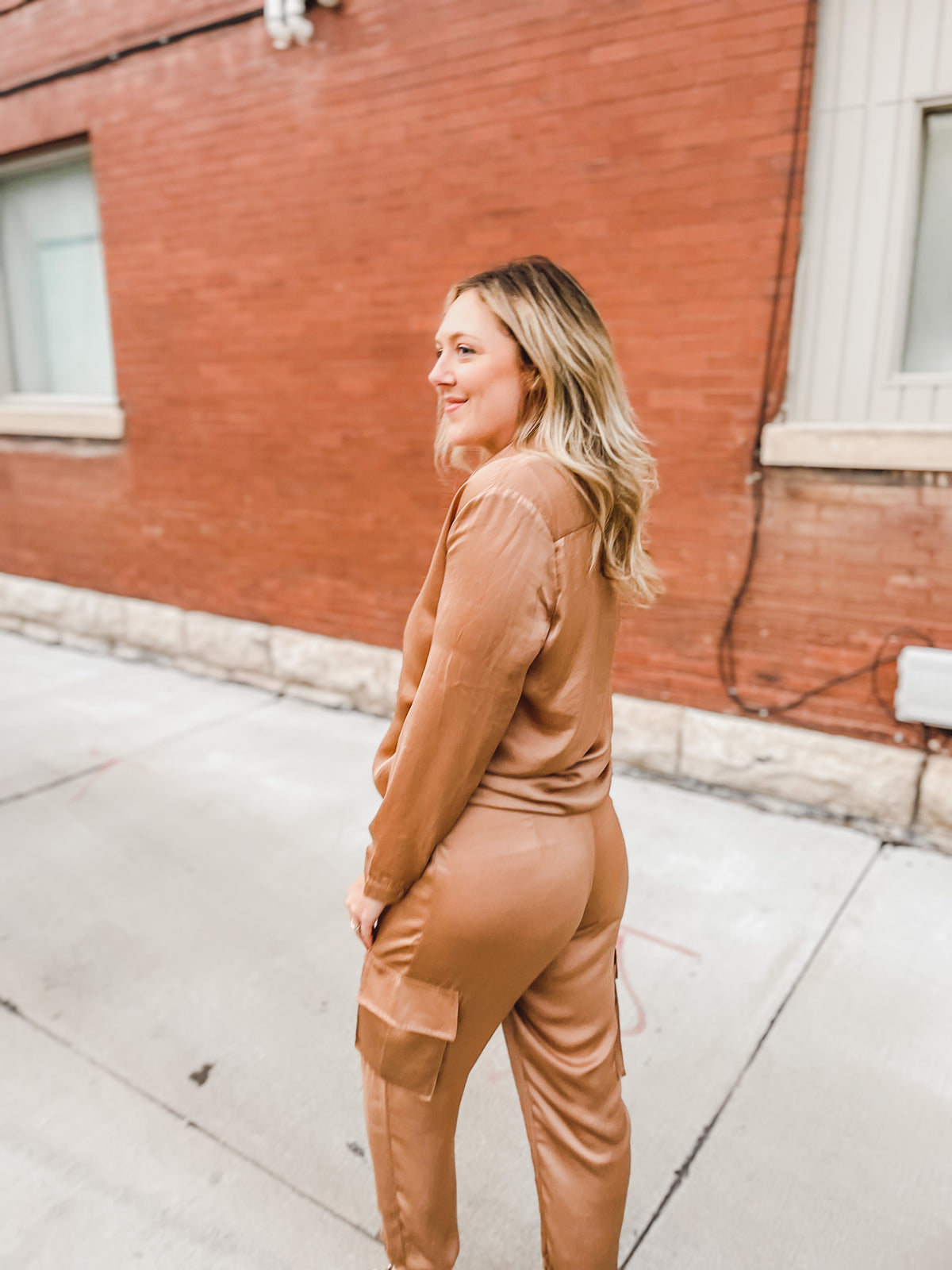 Mocha Satin Joggers