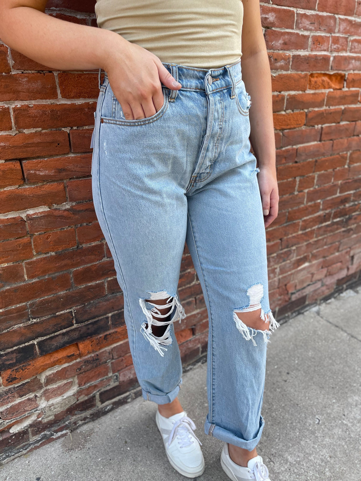 High Rise Relaxed Cuff Dad Jean