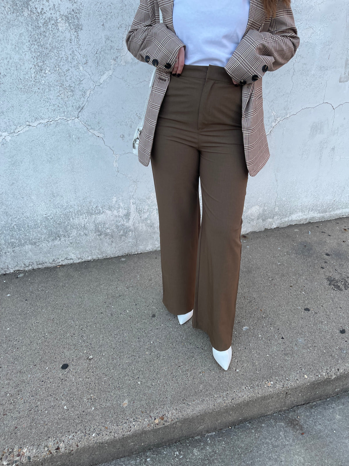 Olive Brown High Waisted Trousers
