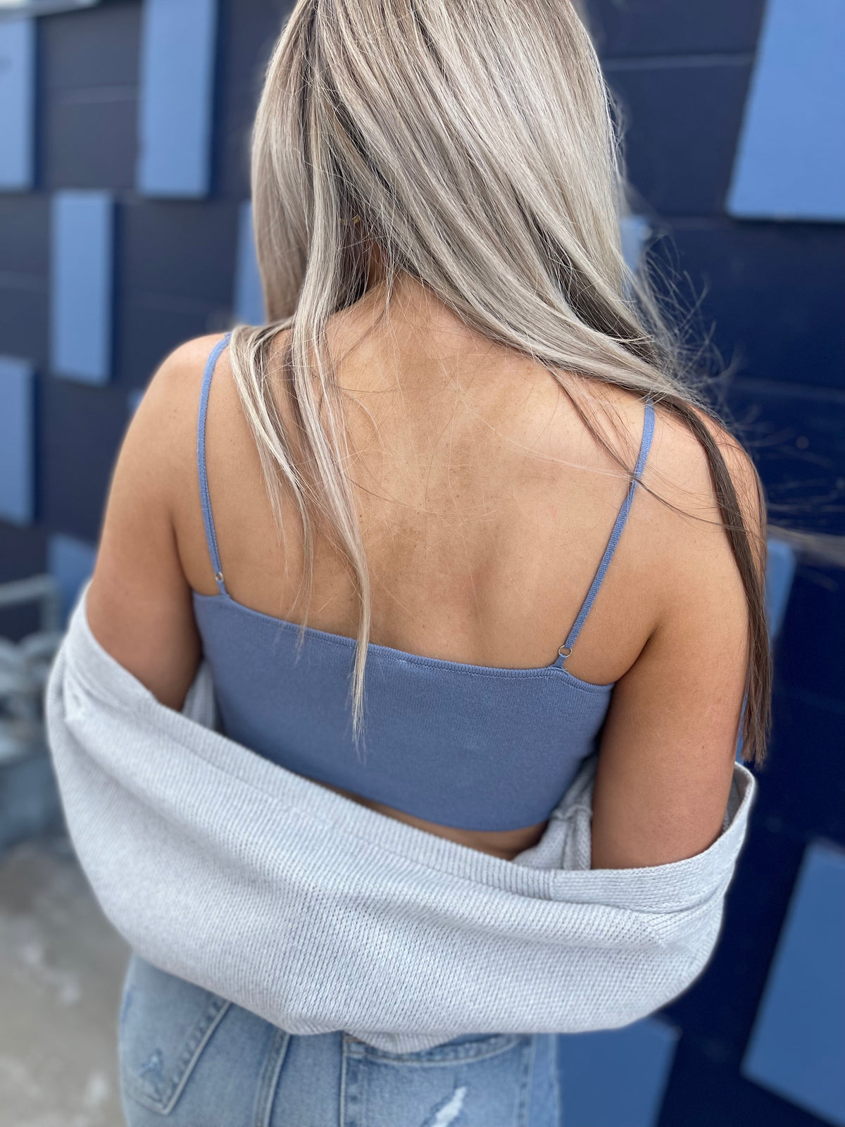 Dusty Blue Sweater Bralette