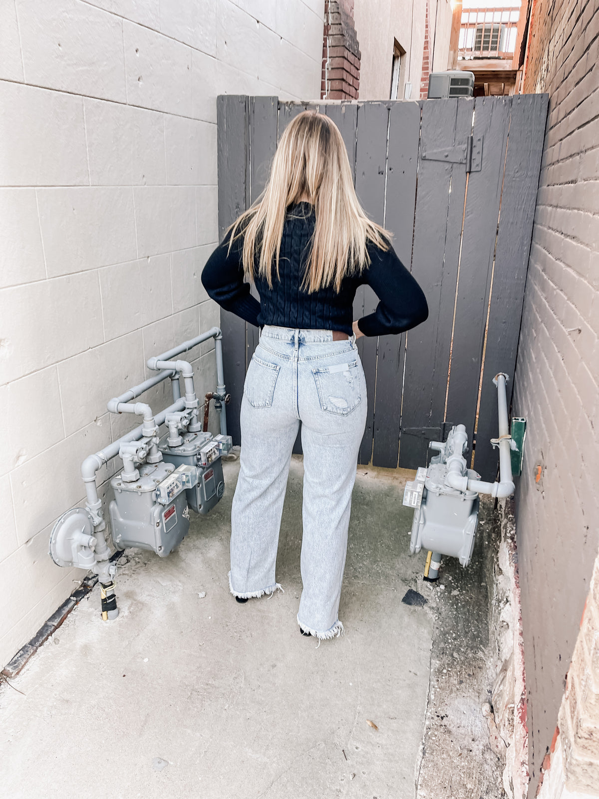 Wrapped Waistband High Rise Dad Jean