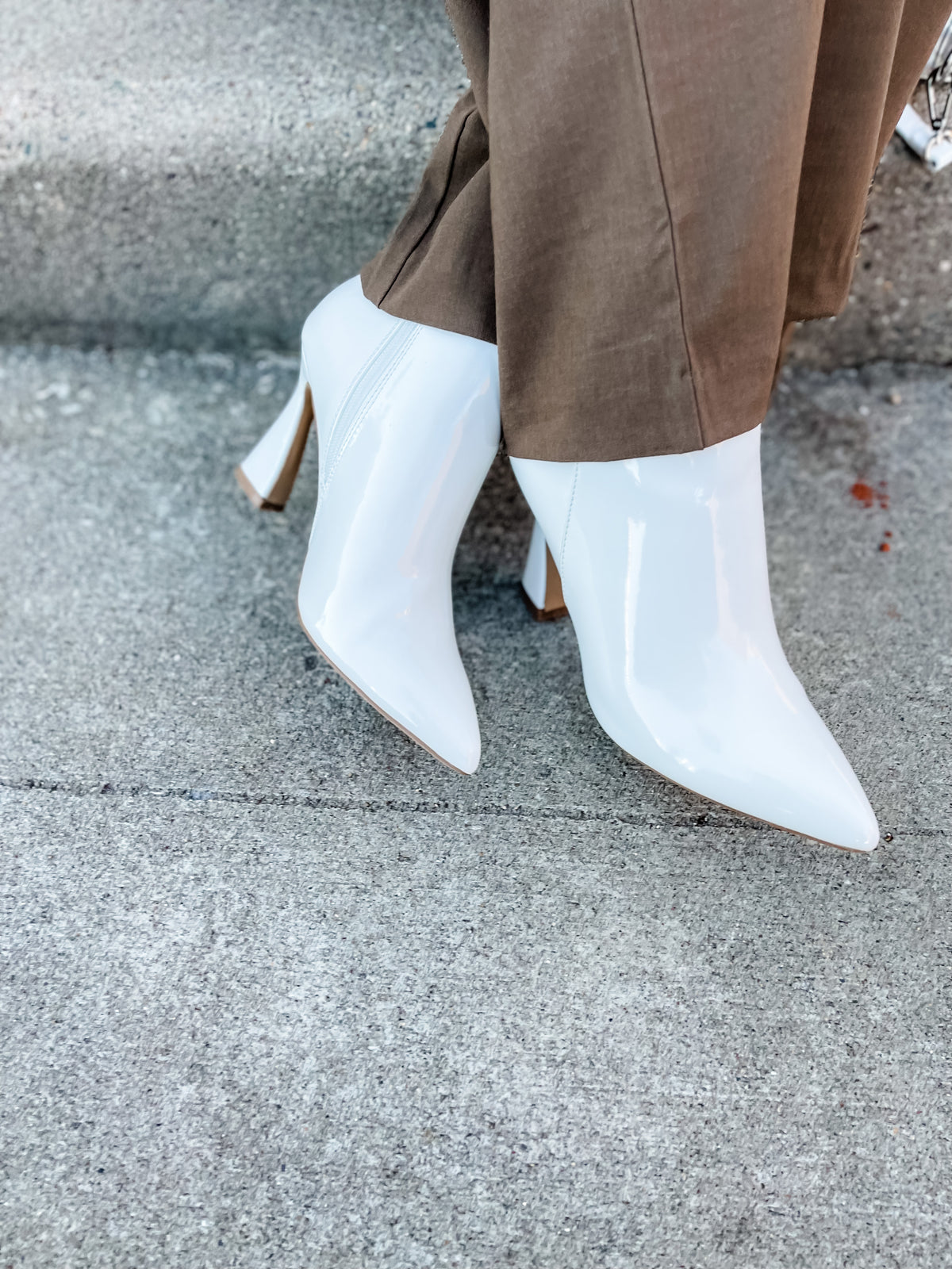 Valeria White Ankle Boot