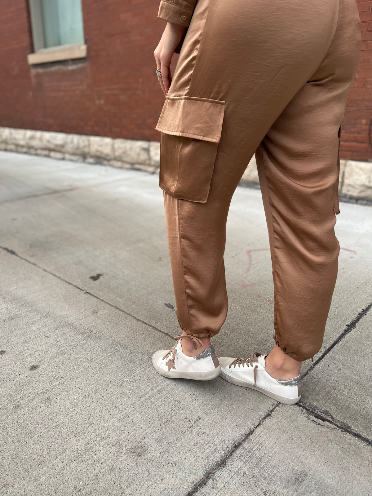Mocha Satin Joggers