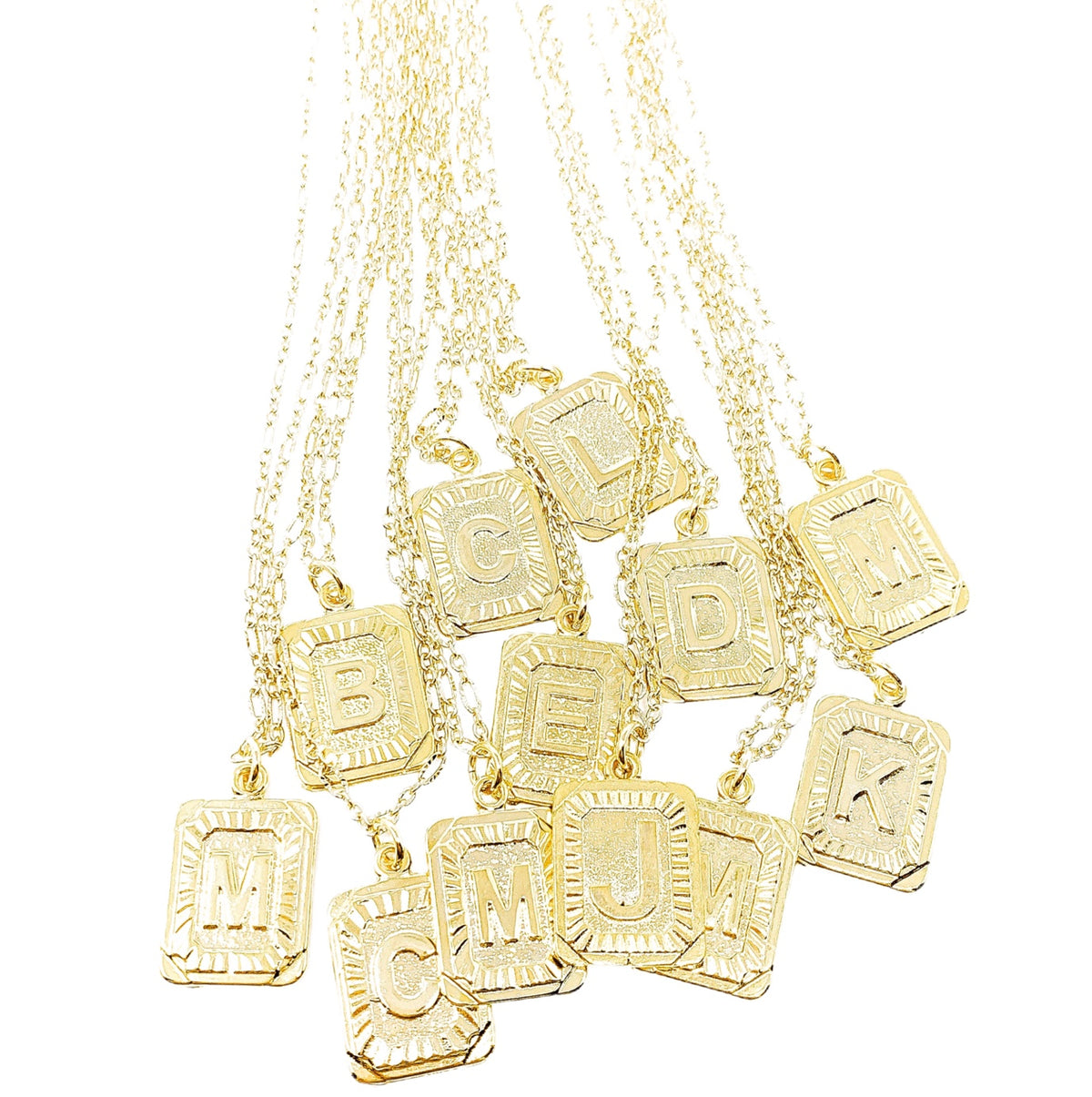 Gold Plate Initial Necklace
