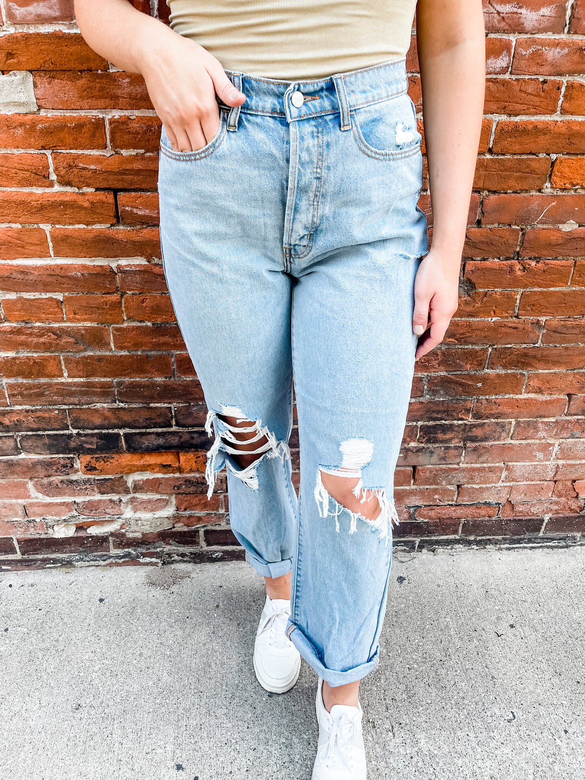 High Rise Relaxed Cuff Dad Jean