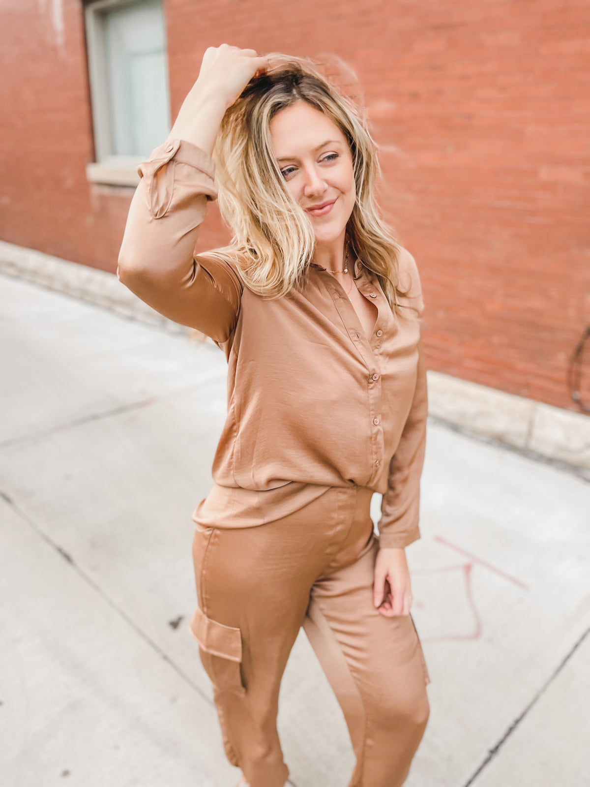 Mocha Satin Joggers