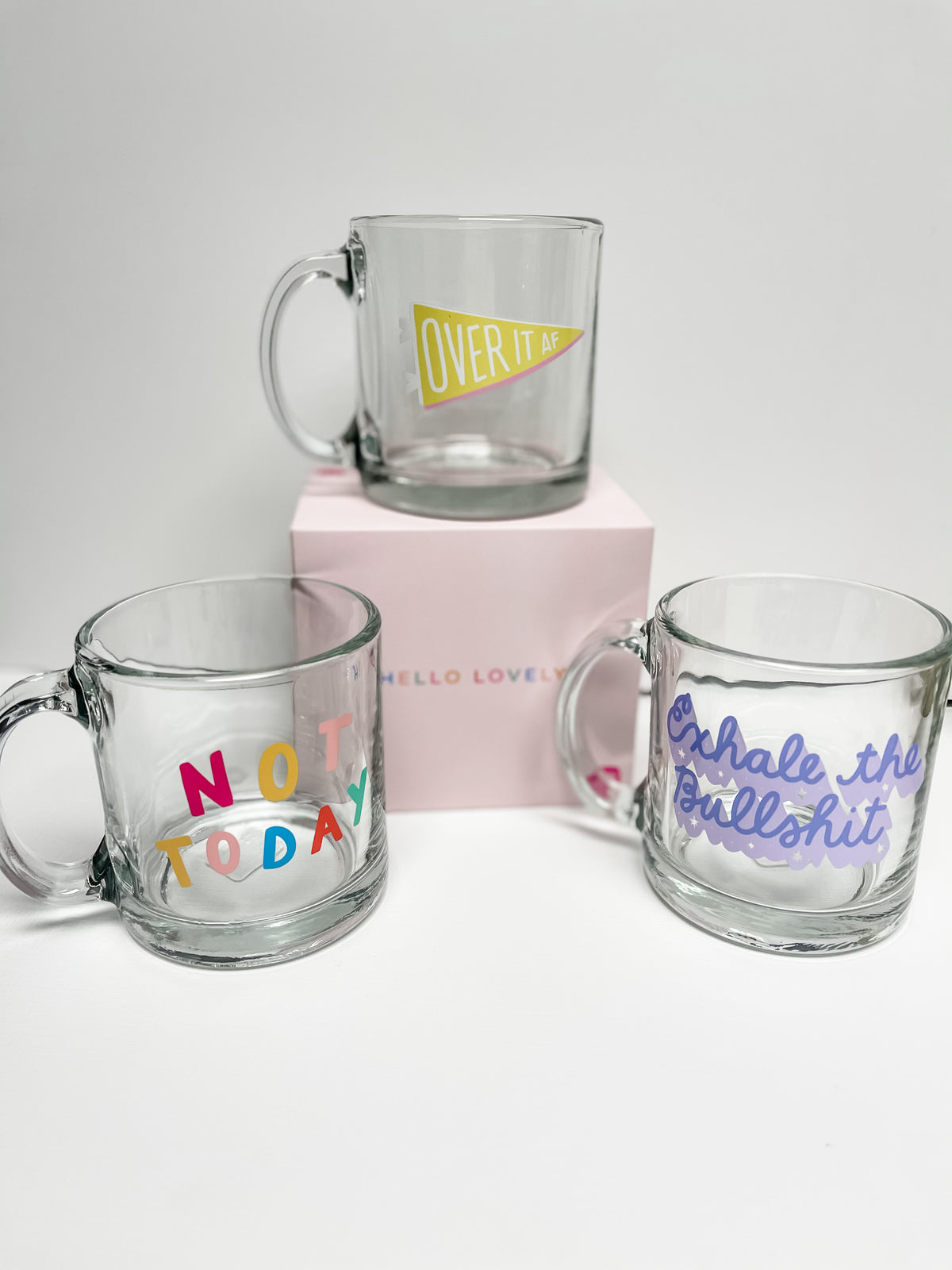 Printed Glass Coffee Mugs