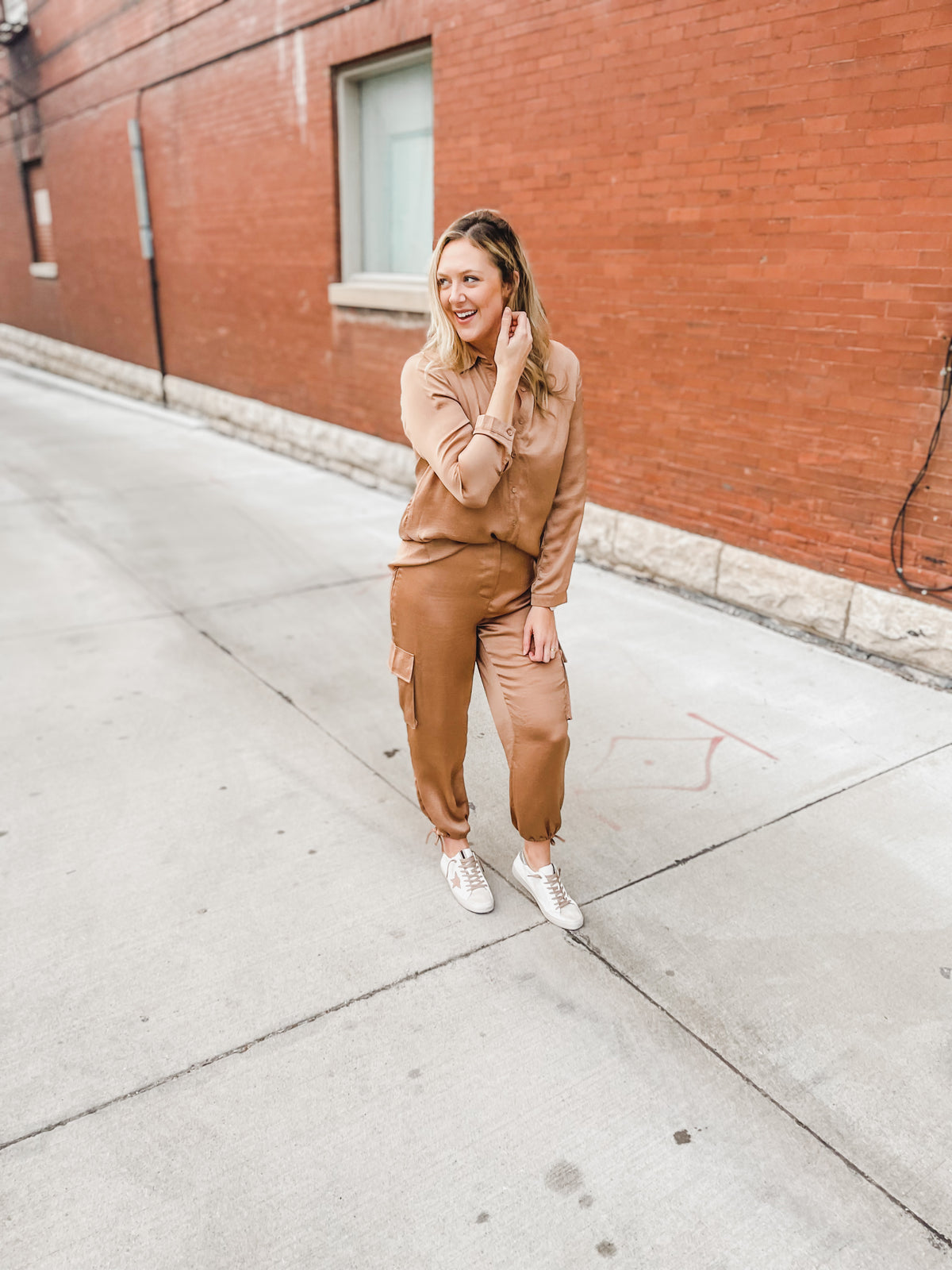 Mocha Satin Joggers
