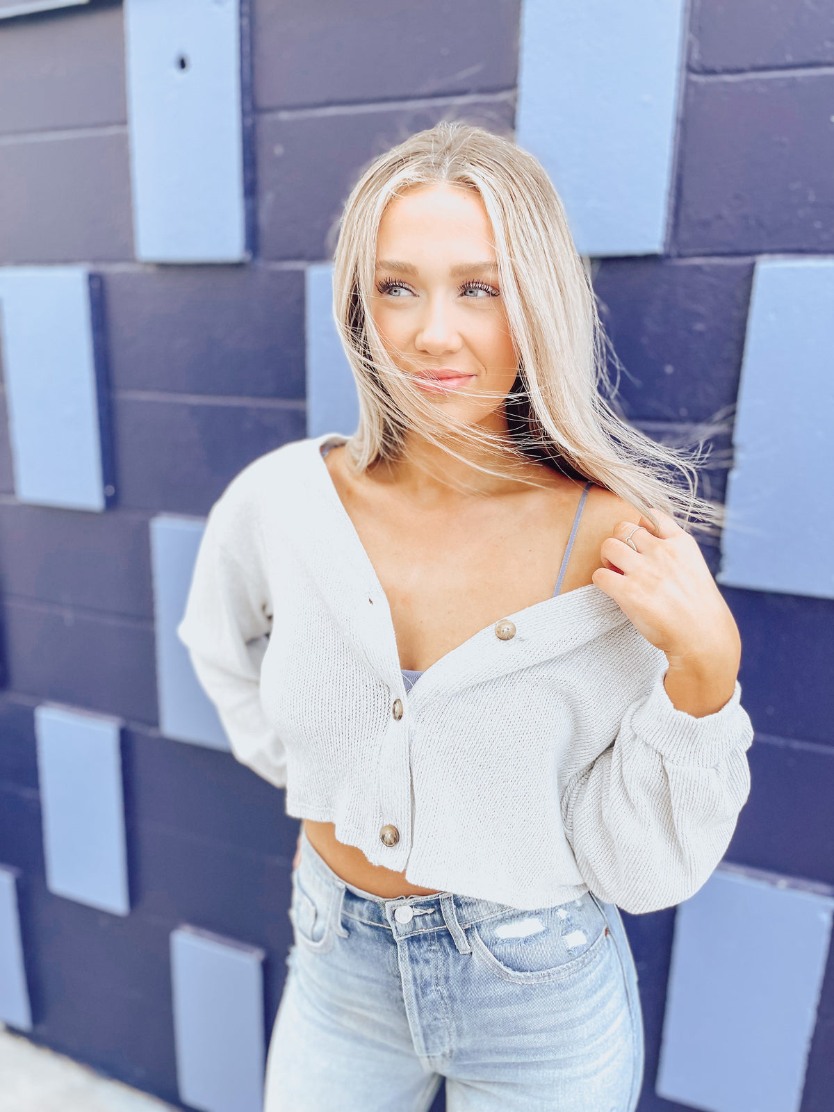 Dusty Blue Sweater Bralette