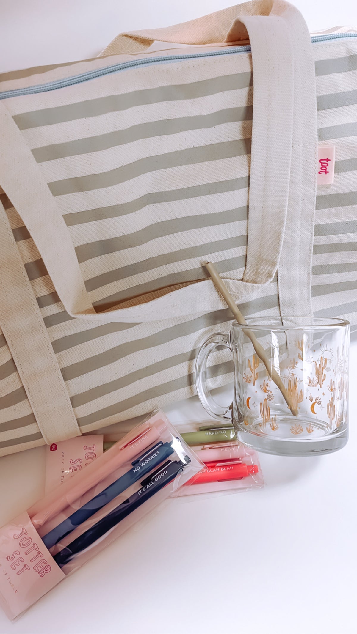 Striped Duffel Bag