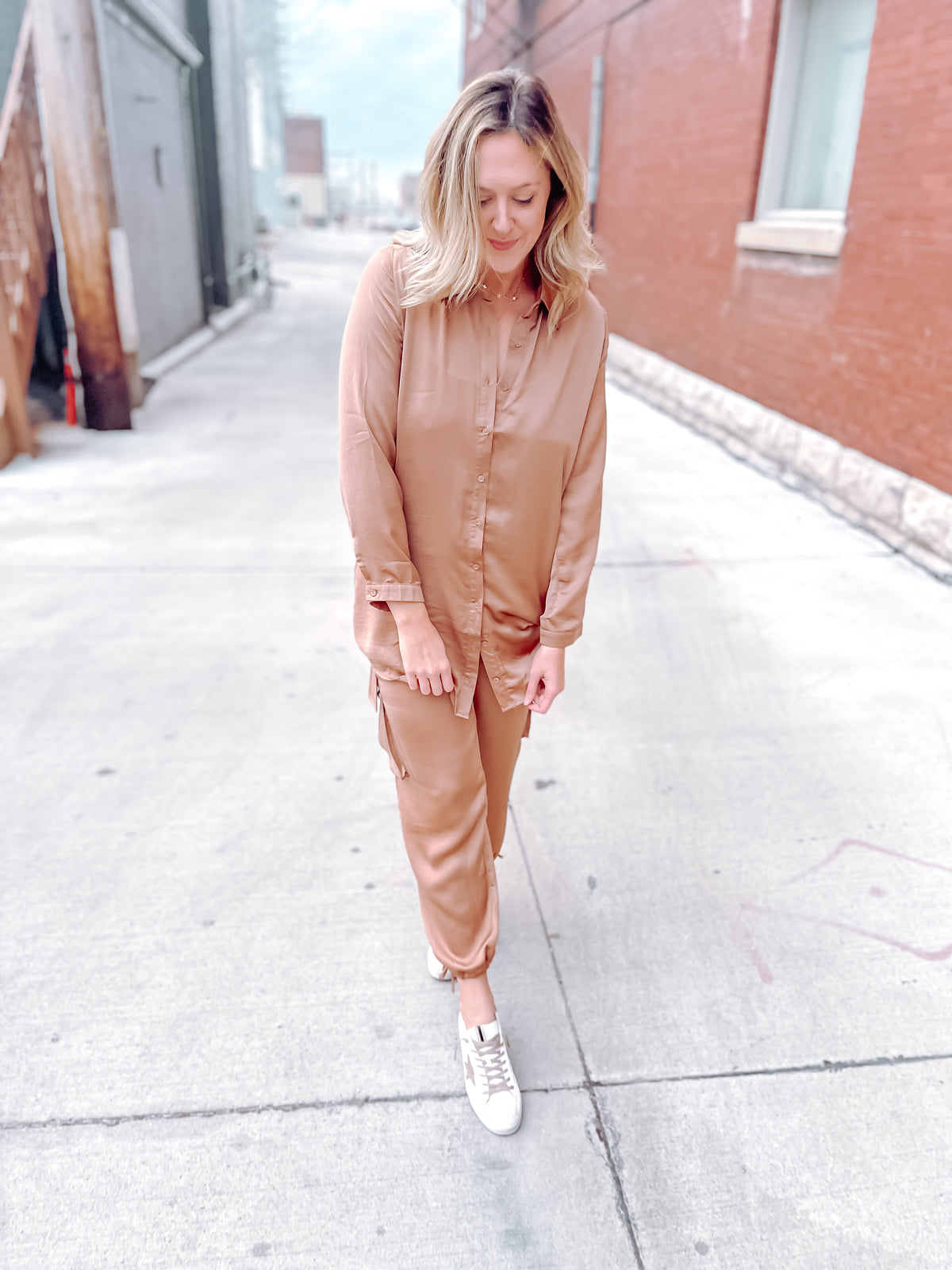 Mocha Satin Joggers