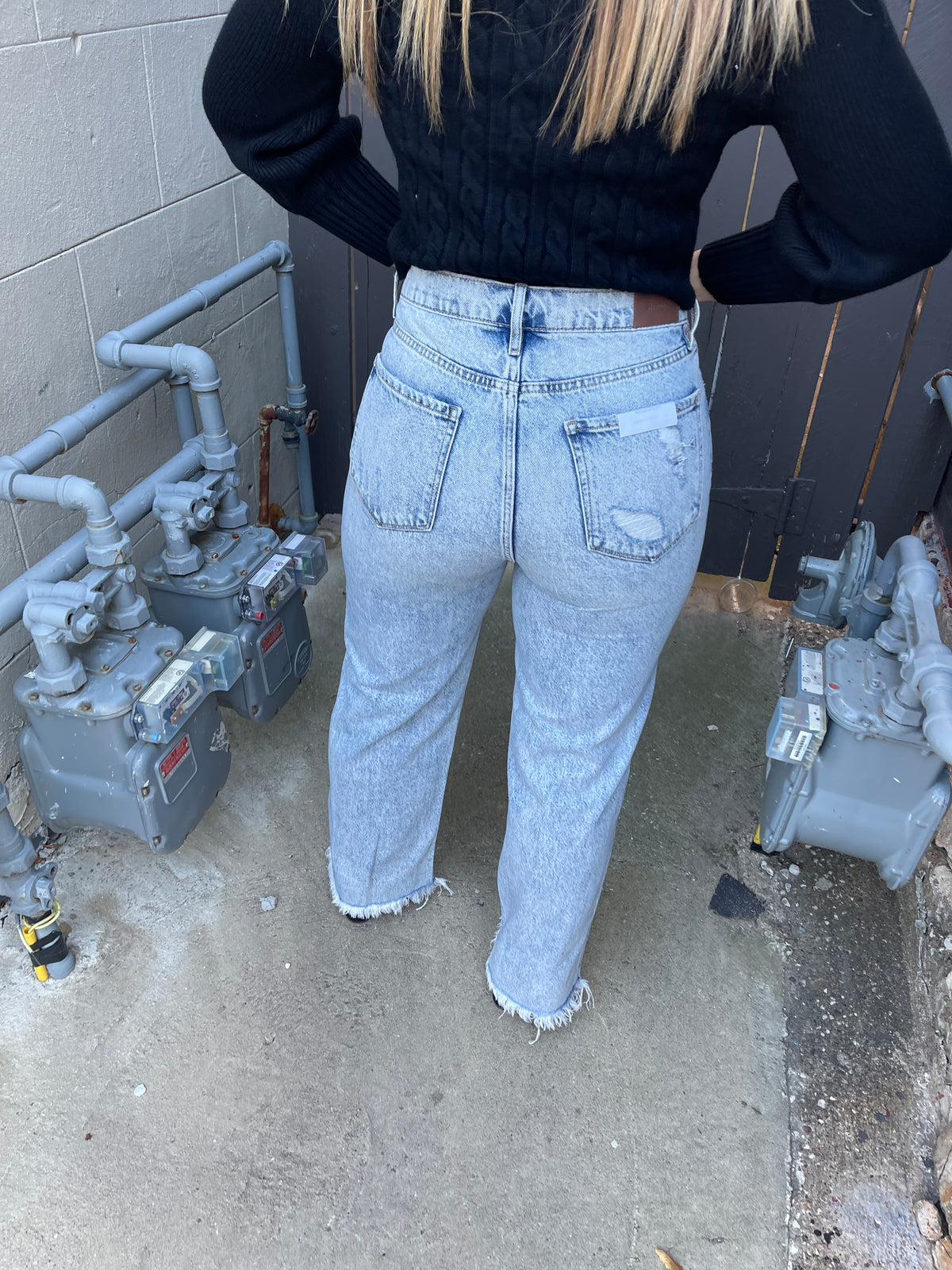 Wrapped Waistband High Rise Dad Jean