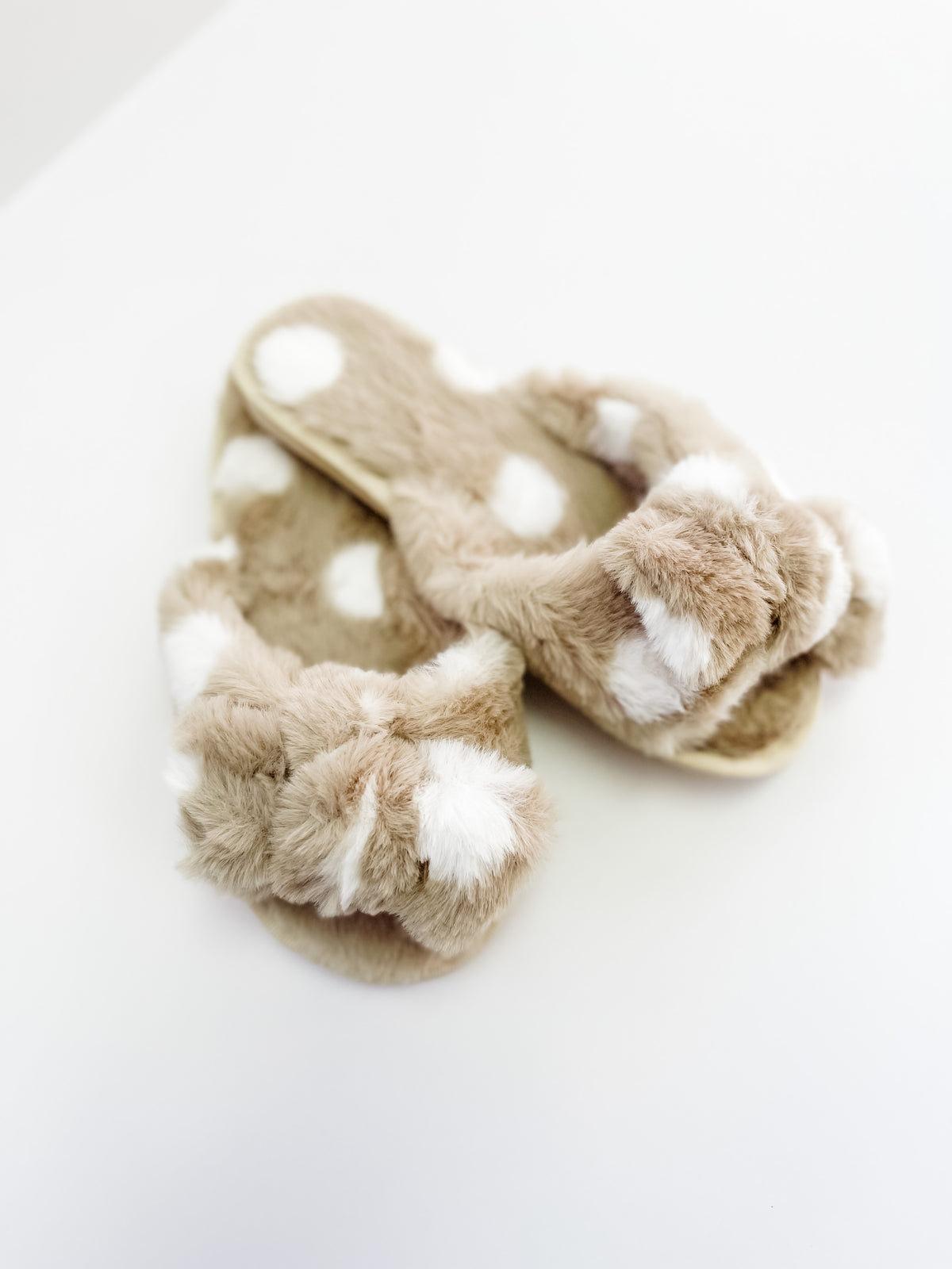 Fluffy Polka Dot Slippers
