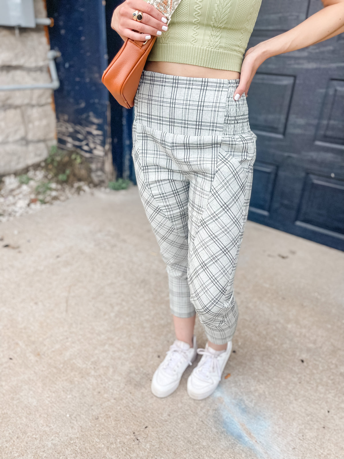 Plaid Pencil Leg Pants