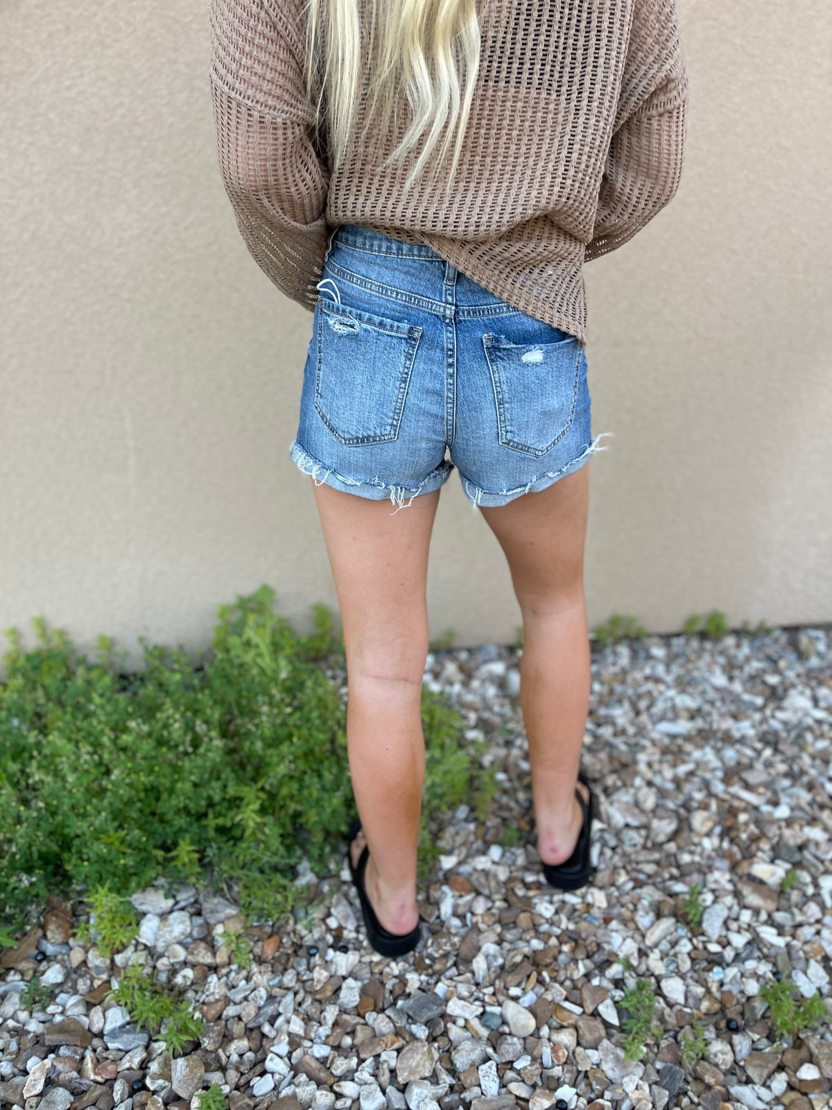 Troublemaker High Rise Denim Shorts