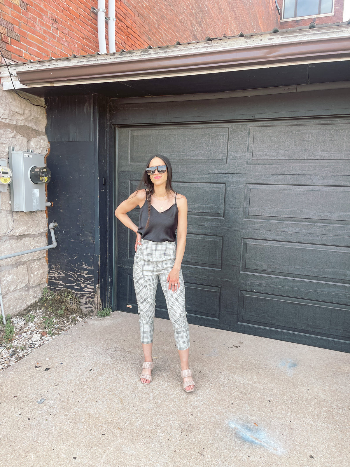 Plaid Pencil Leg Pants