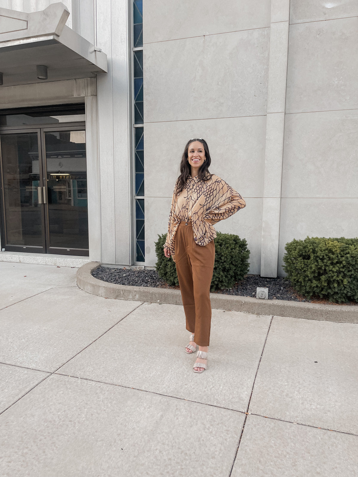 Sheer Batwing Sleeve Woven Shirt