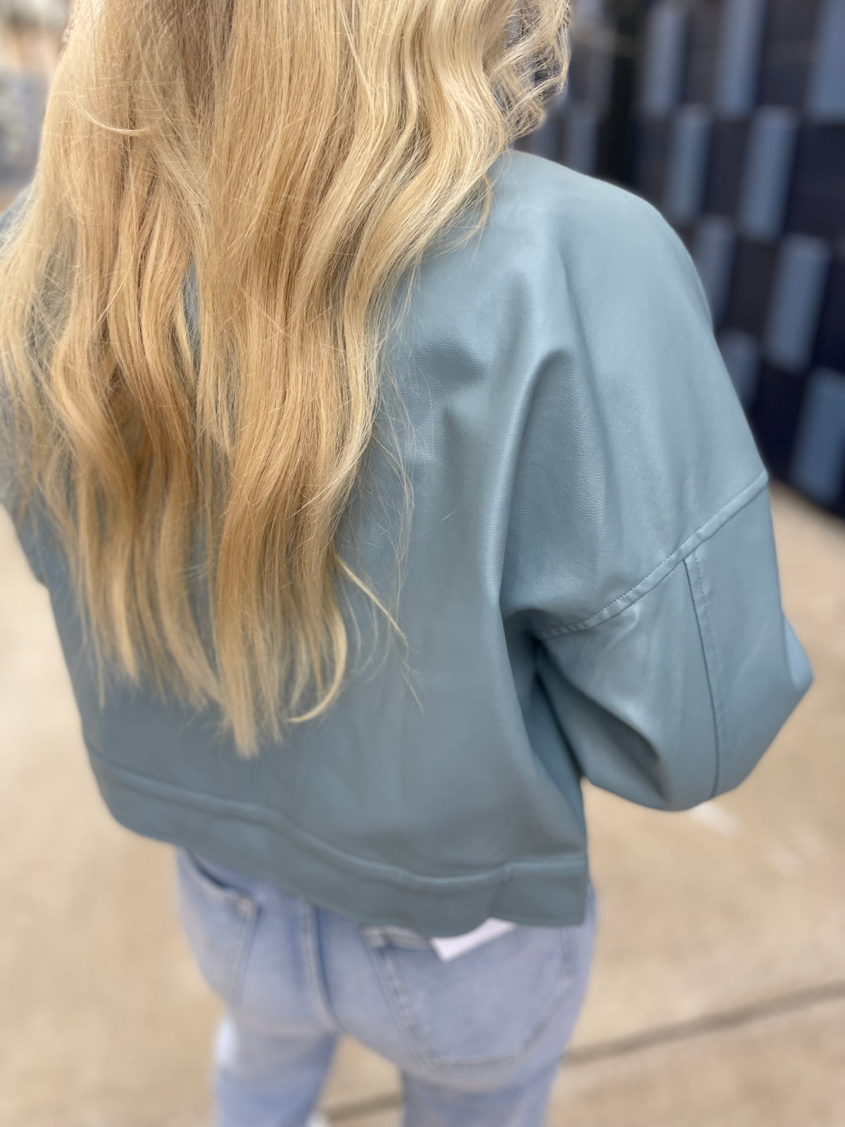 Cropped Vegan Leather Jacket