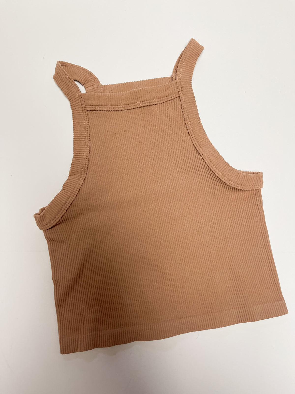 Taupe Ribbed Racer Baby Tank