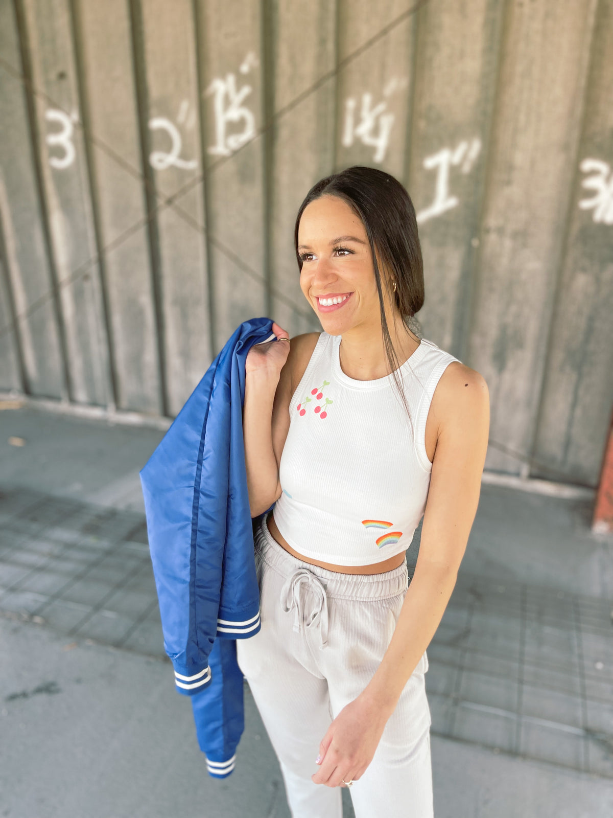 Royal Blue Varsity Bomber Jacket