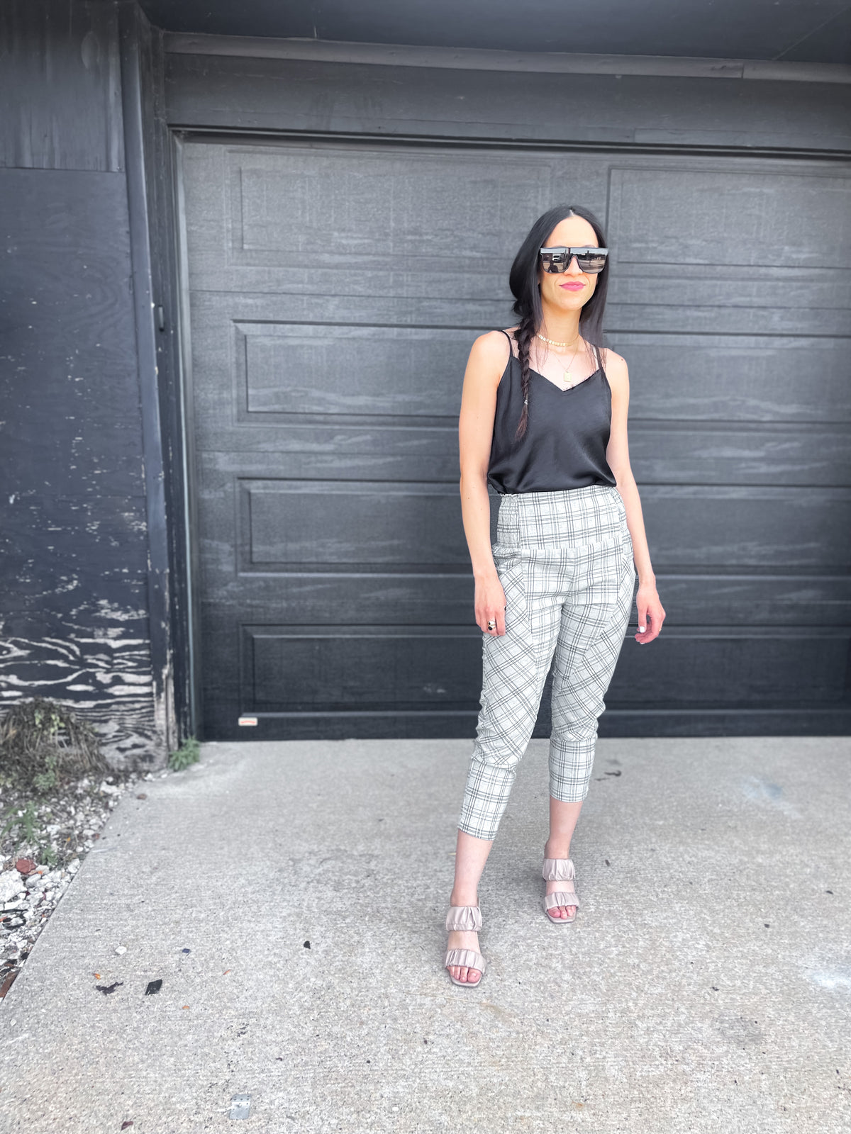 Plaid Pencil Leg Pants