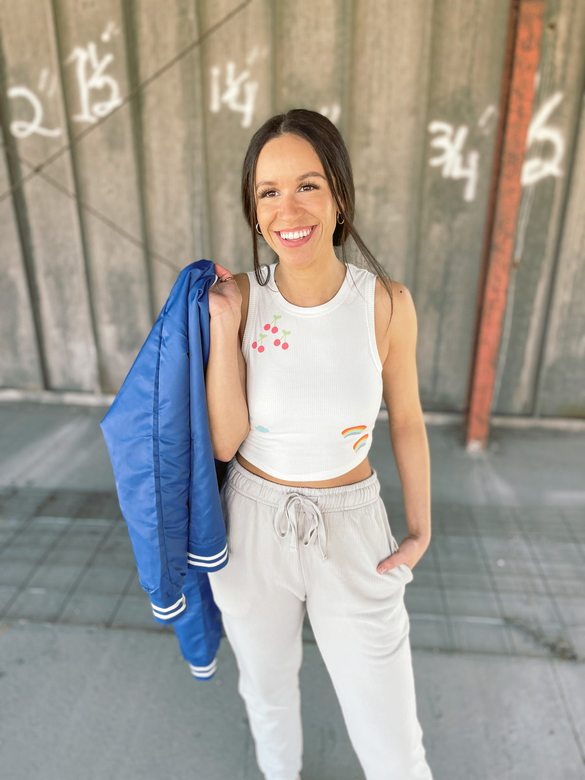 Royal Blue Varsity Bomber Jacket