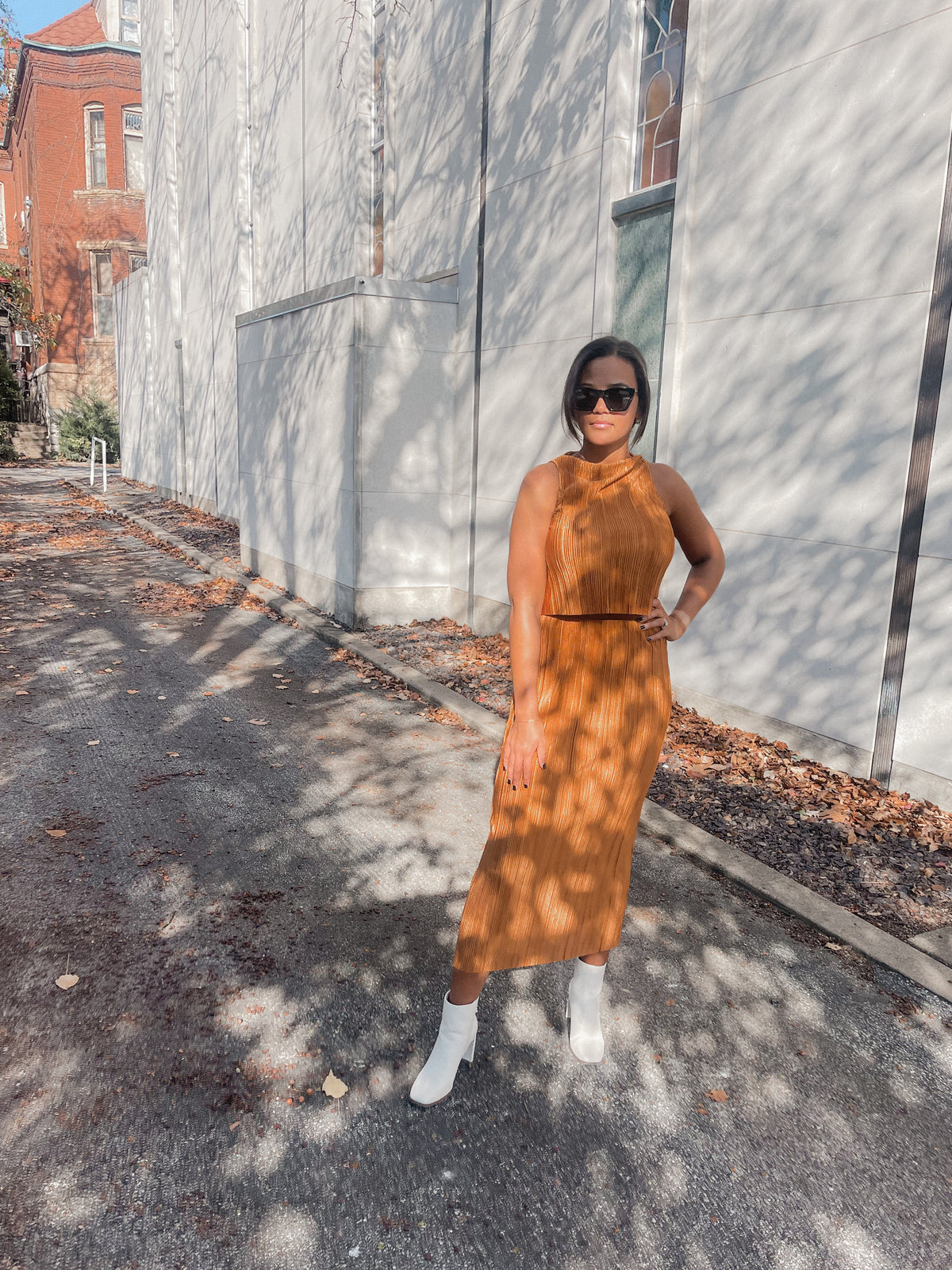 Ribbed Crop Top & Skirt Set