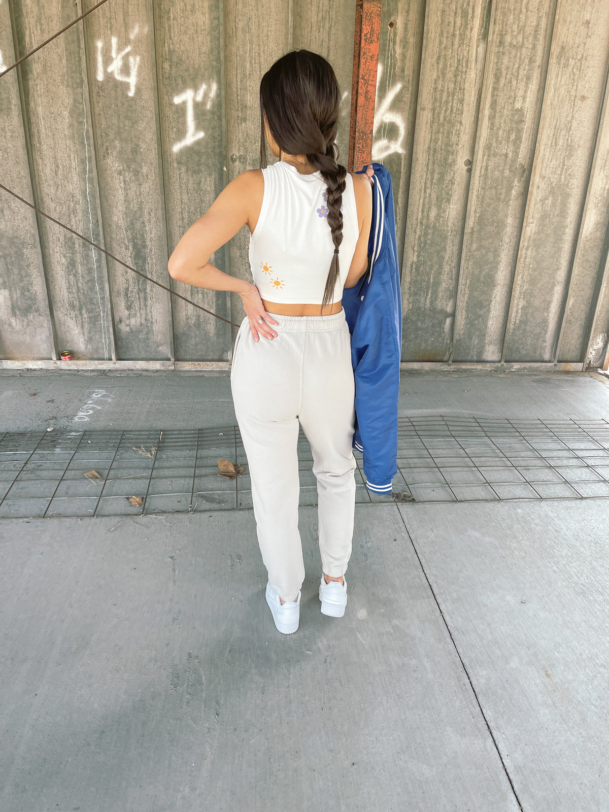 Mineral Washed Ribbed Joggers