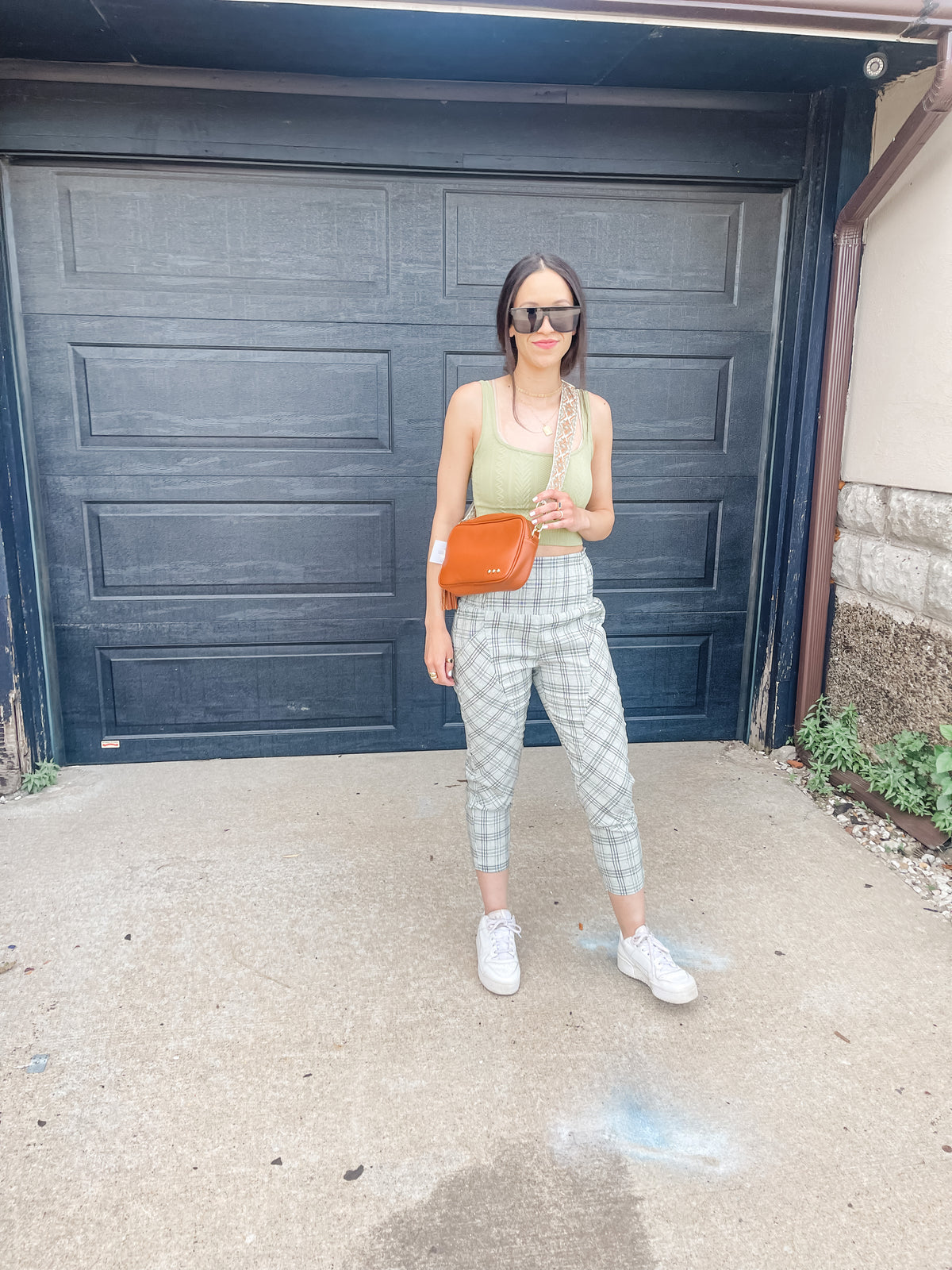Plaid Pencil Leg Pants